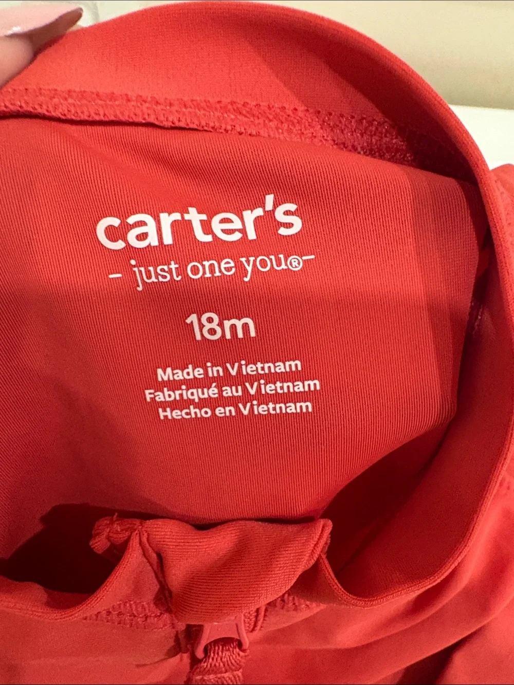 Carter's Bright Red Zip-Neck Long Sleeve Top
